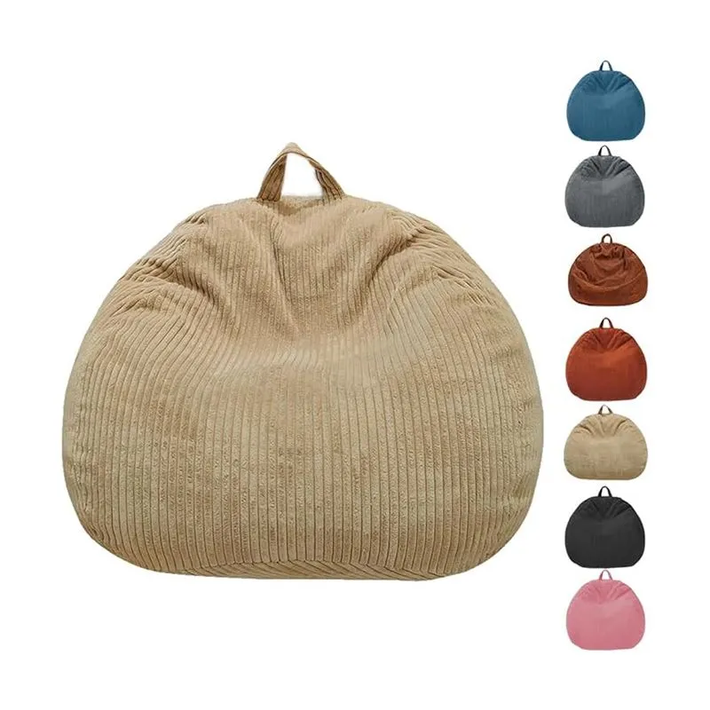Beige Folding Bean Bag Chair Cover - Bean Bag Chair Cover wholesale from China